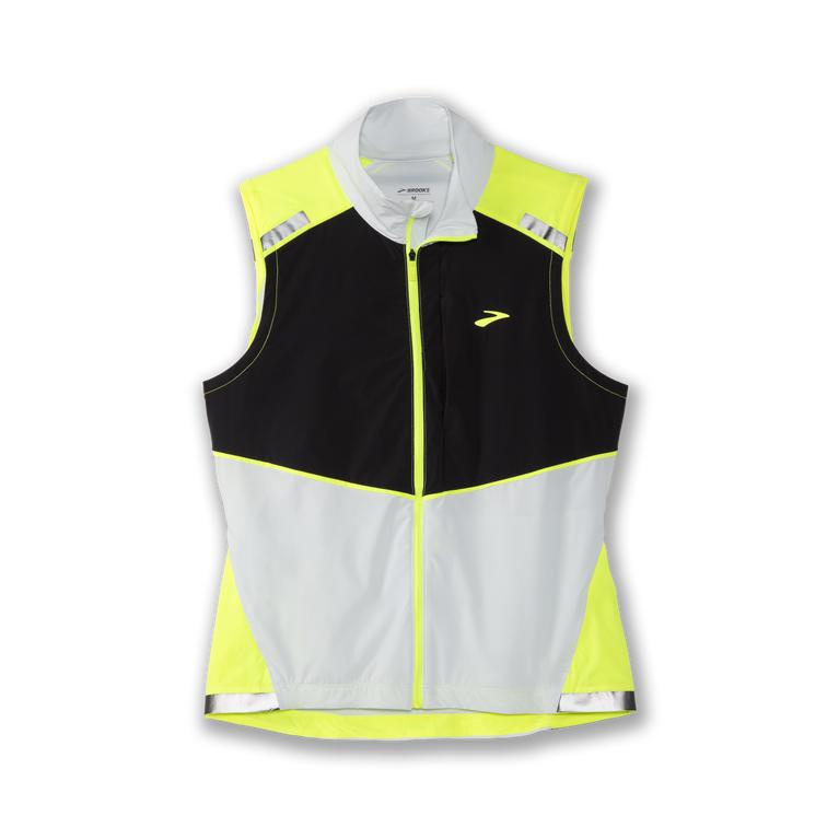 Brooks Carbonite Running Vest - Women's - Icy Grey/Black/NIghtlife/GreenYellow (94526-JHBS)